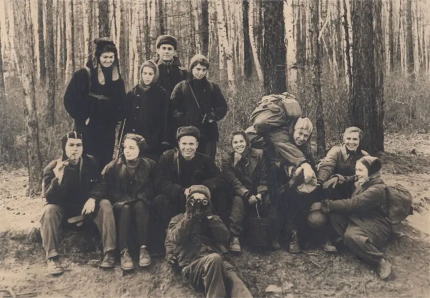 Актив турклуба в очередном походе в окрестностях Читы. Весна, 1958 год